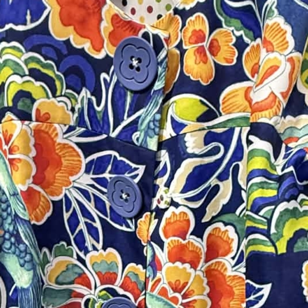 Iris Apfel NWOT Floral Blue Women's Jacket